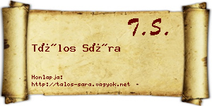 Tálos Sára névjegykártya