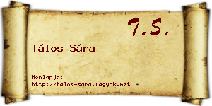 Tálos Sára névjegykártya