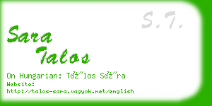 sara talos business card